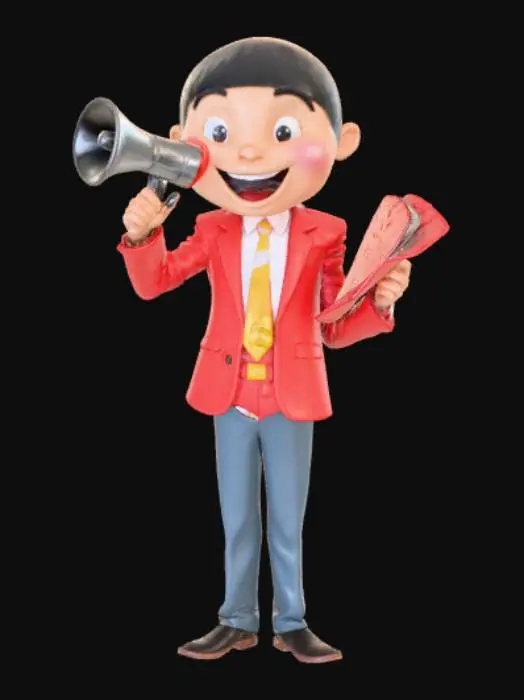 3D model for Anime Style pompus salesman