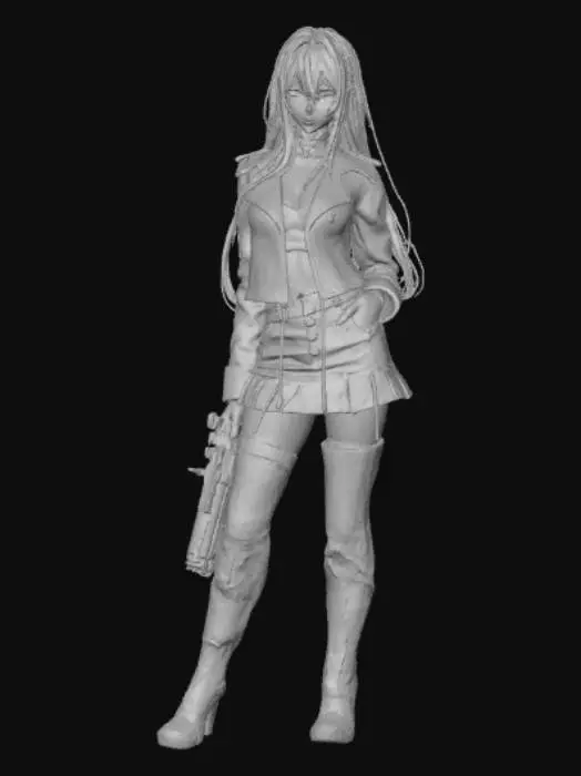 3D model for Anime style psycho bad girl