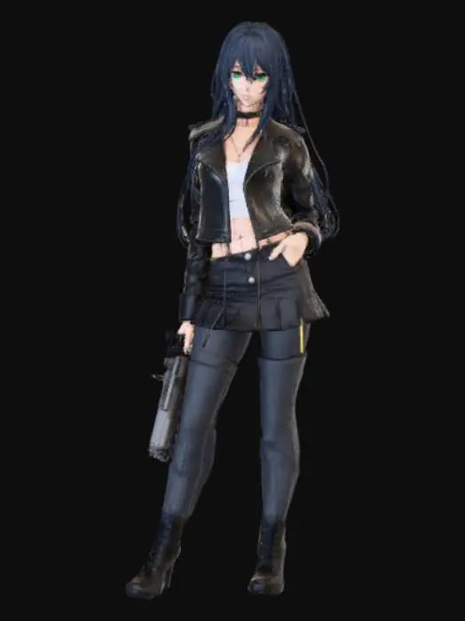3D model for Anime style psycho bad girl