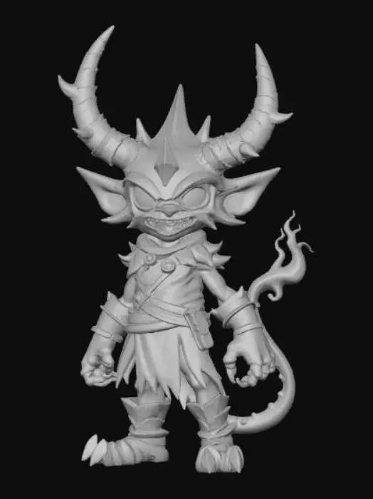 3D model for Bunshi the tiny but fierce summoned monster
