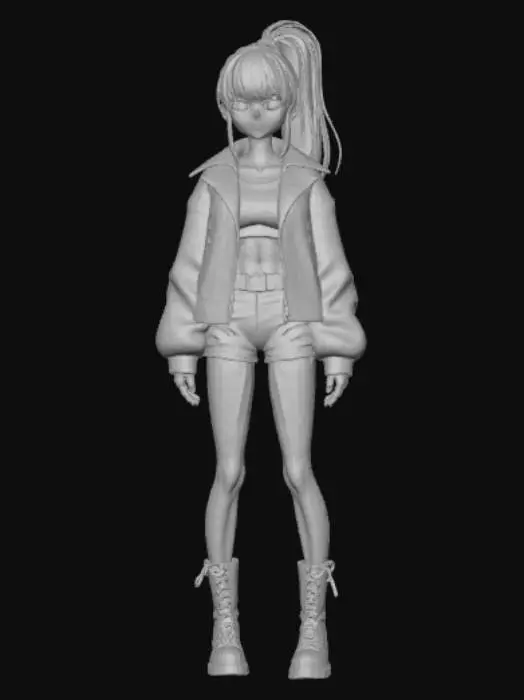 3D model for Anime style psycho bad girl