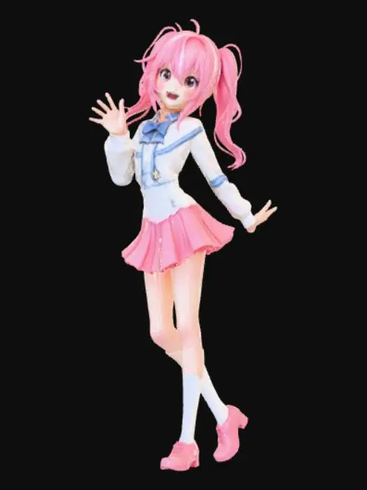 3D model for Anime style female trouble maker