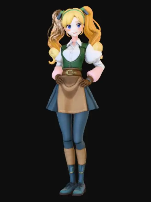 3D model for Anime style Adventurers guild receptionist