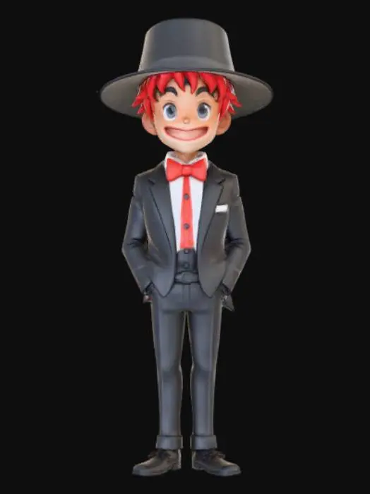 3D model for Anime Style pompus salesman