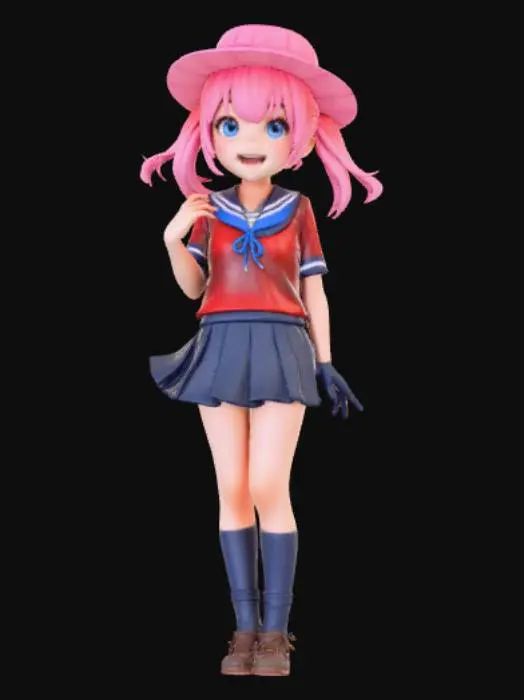 3D model for Anime style female trouble maker