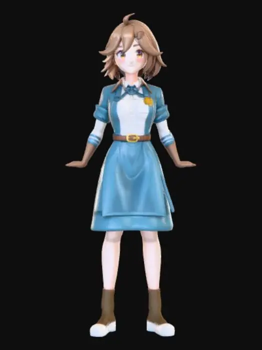 3D model for Anime style Adventurers guild receptionist