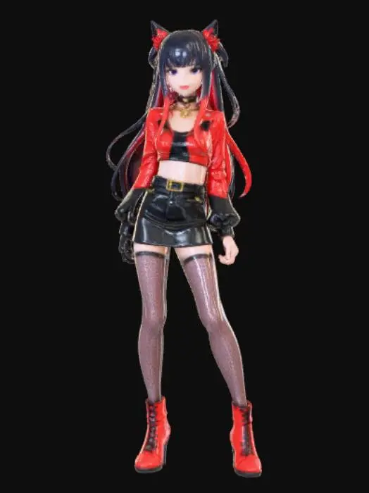 3D model for Anime style flamboyant bad girl