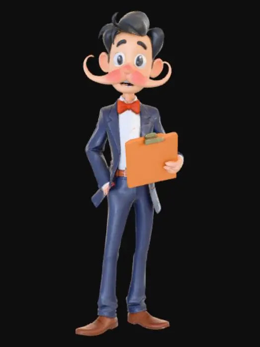 3D model for Anime Style pompus salesman