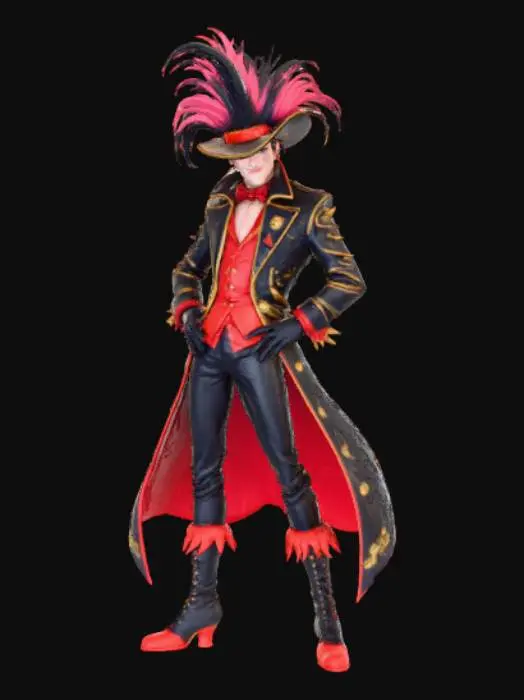 3D model for Anime style flamboyant bad guy