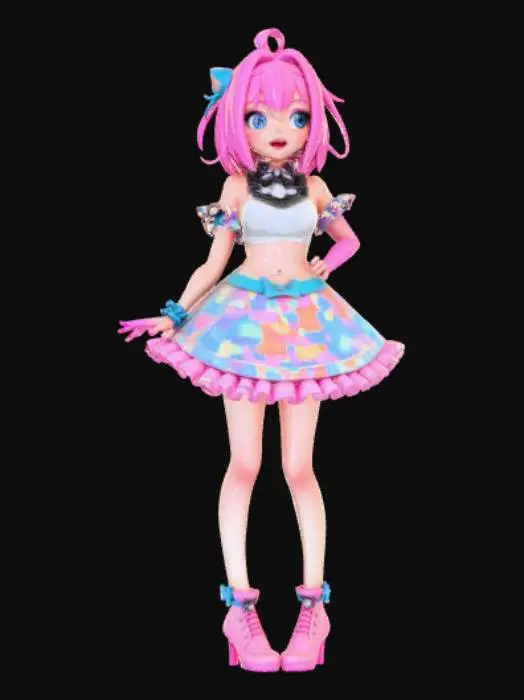3D model for Anime style flamboyant bad girl