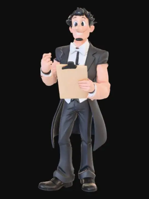 3D model for Anime Style pompus salesman