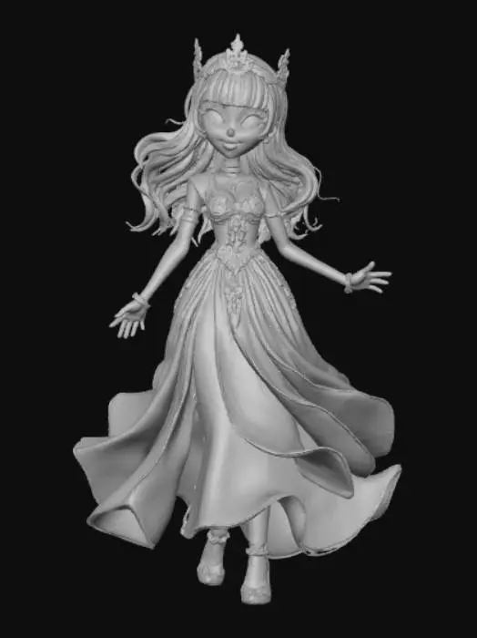 3D model for Extravagant Anime Style Female Creature