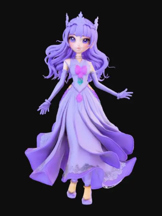 3D model for Extravagant Anime Style Female Creature