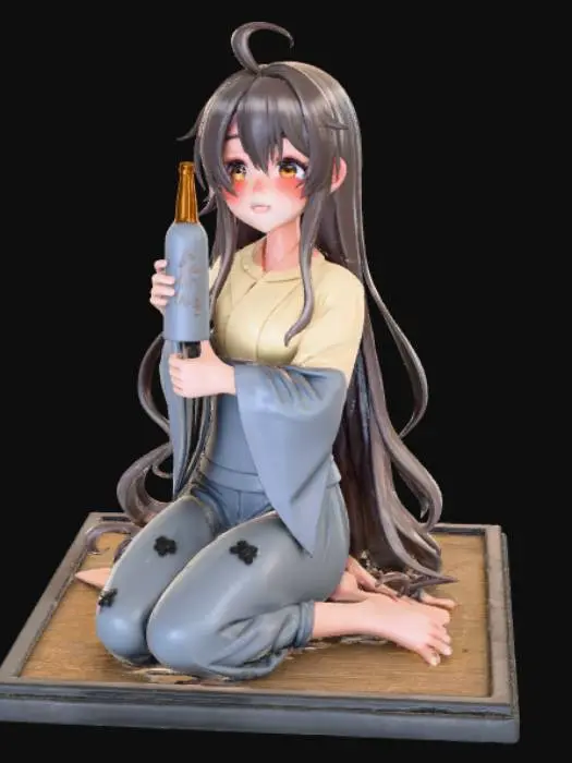 3D model for Anime style drunk anime female