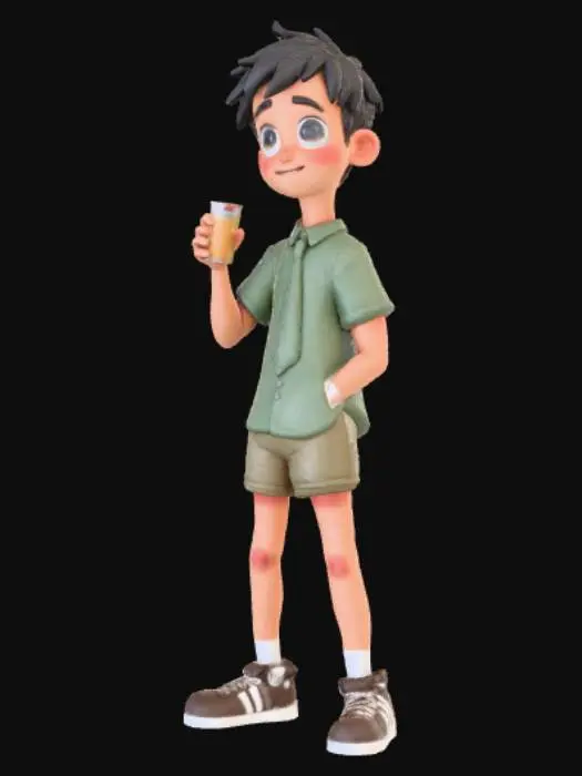 3D model for Anime style drunk anime male