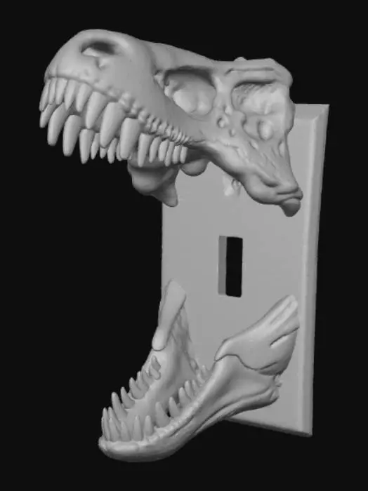 3D model for Dinosaur Light Switch Cover