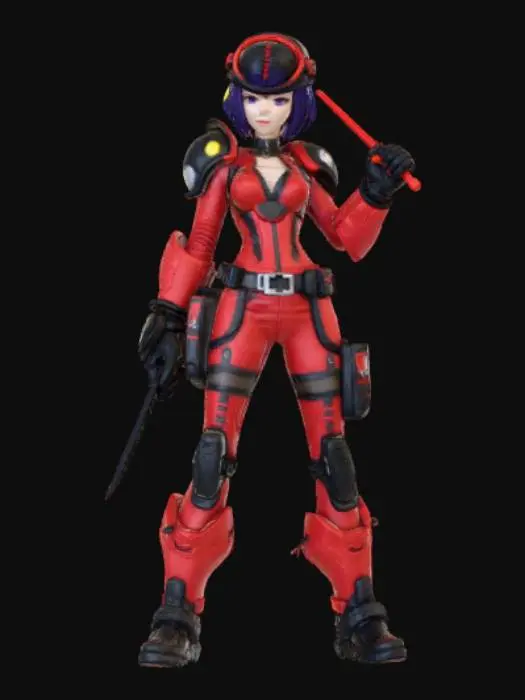 3D model for Extravagant Anime Female Demolitionist