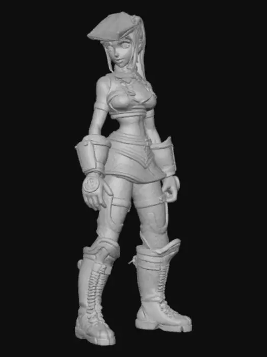 3D model for Extravagant Anime Female Demolitionist