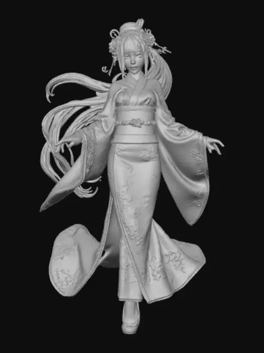 3D model for Extravagant Anime Girl, wearing extravagant Anime Clothes.