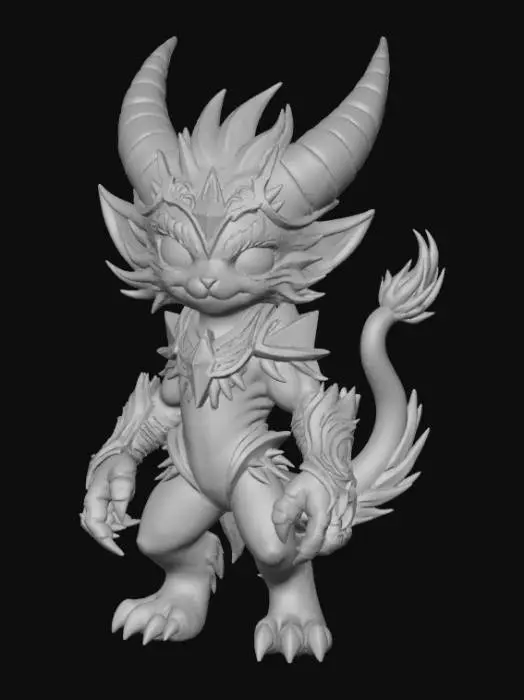 3D model for Bunshi the tiny but fierce summoned monster