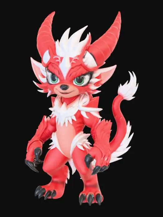 3D model for Bunshi the tiny but fierce summoned monster
