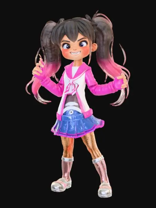 3D model for Anime style female trouble maker