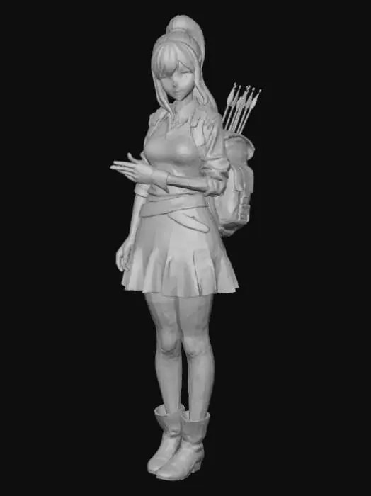 3D model for Anime style Adventurers guild receptionist