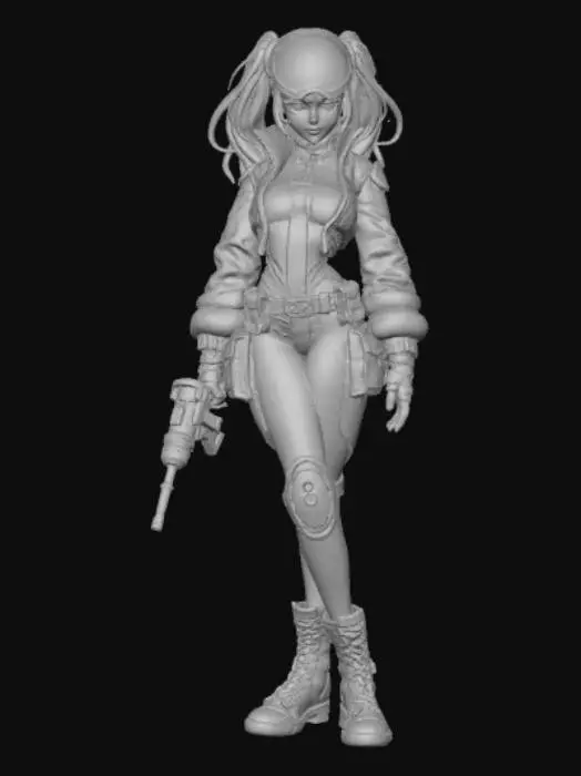 3D model for Extravagant Anime Female Demolitionist