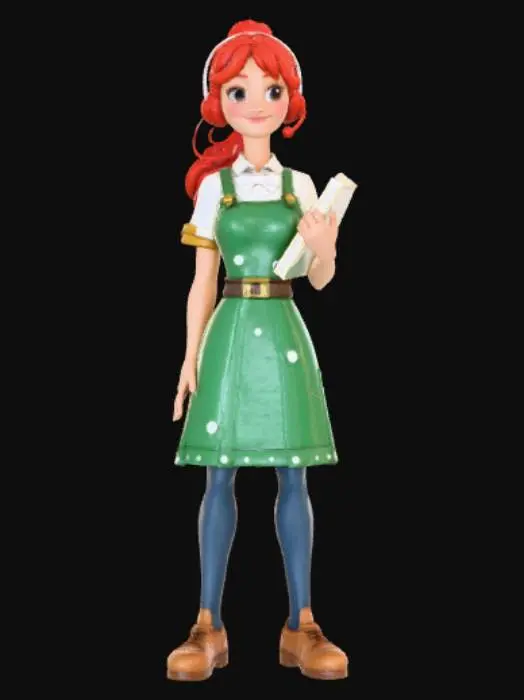 3D model for Anime style Adventurers guild receptionist