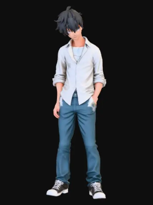 3D model for Anime style drunk anime male