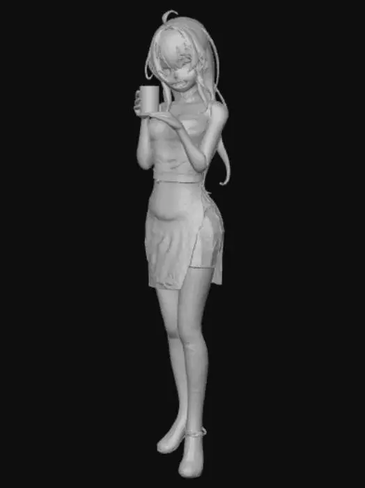 3D model for Anime style drunk anime female