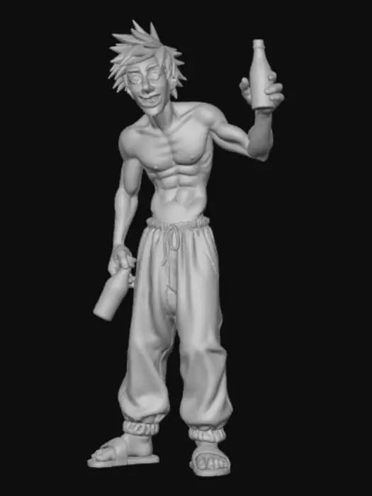 3D model for Anime style drunk anime male