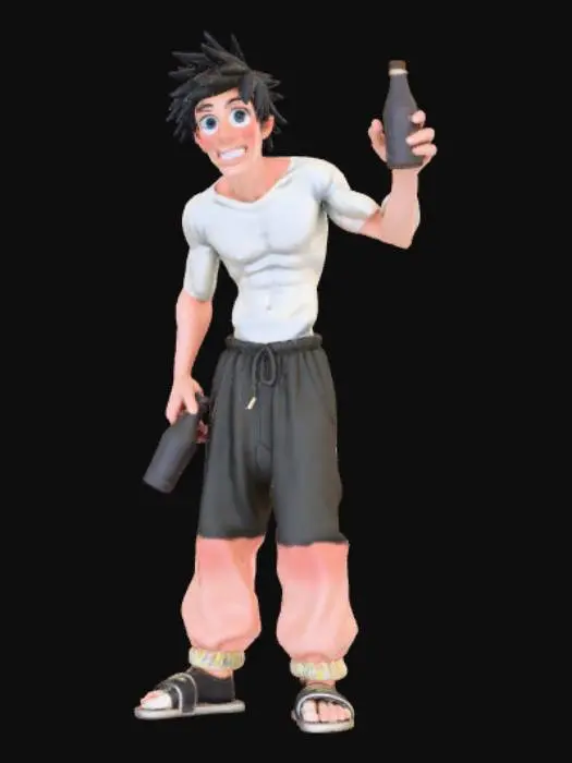 3D model for Anime style drunk anime male