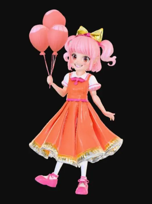 3D model for Extravagant Anime Female Prankster