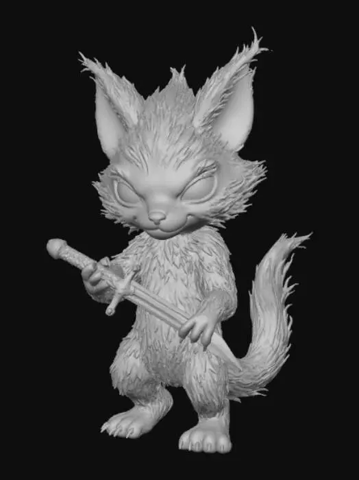 3D model for Bunshi the tiny but fierce summoned monster