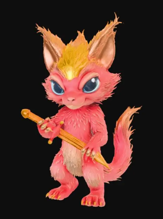 3D model for Bunshi the tiny but fierce summoned monster