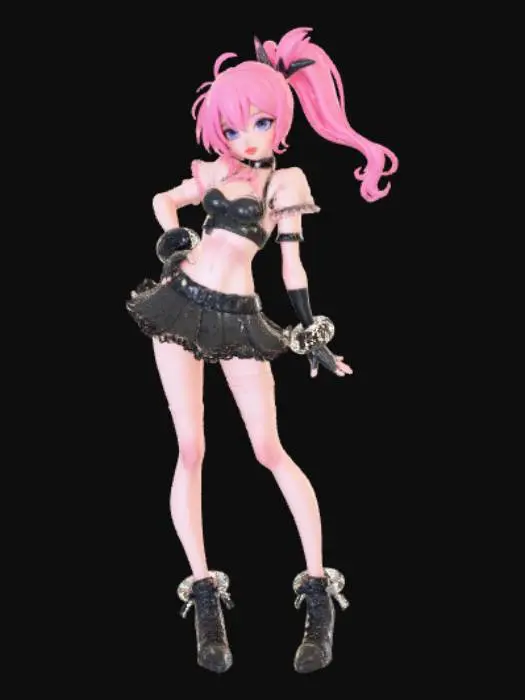 3D model for Anime style flamboyant bad girl