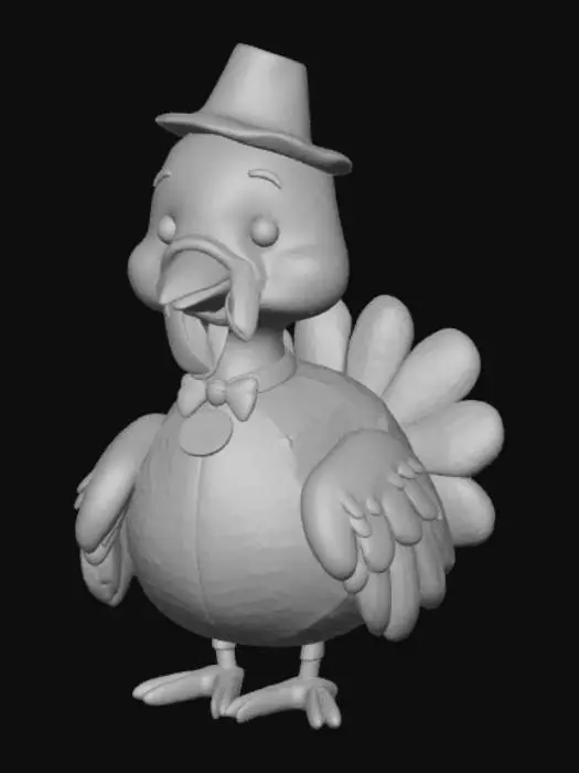 3D model for Simple detail, chibi turkey, #Thanksgiving#.