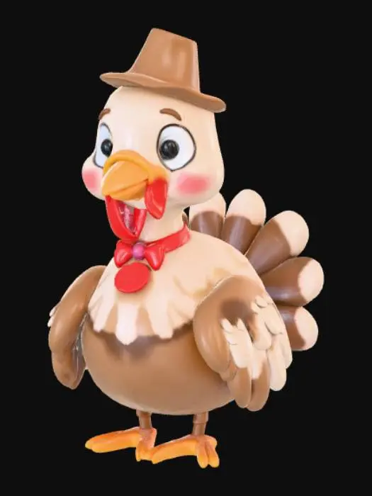 3D model for Simple detail, chibi turkey, #Thanksgiving#.