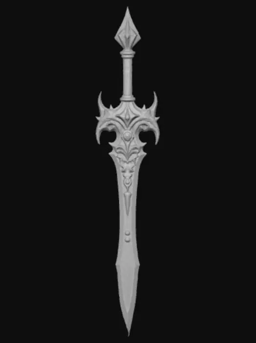 3D model for High detail, Extravagant, Video Game Weapon