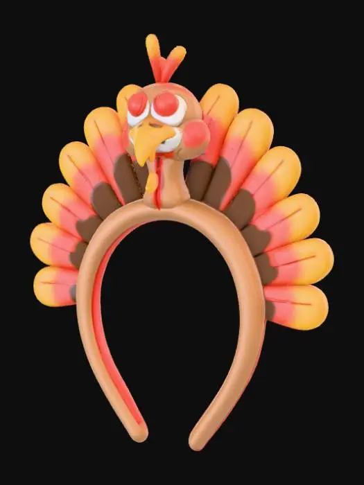 3D model for High detail, Head Band, with cartoon turkey design, #Thanksgiving#