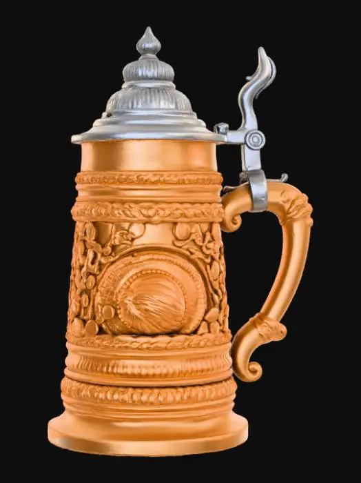 3D model for High detail, Beer Stein, with embossed thanksgiving design, #Thanksgiving#