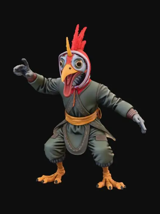 3D model for High detail, turkey ninja, in action pose, #Thanksgiving#