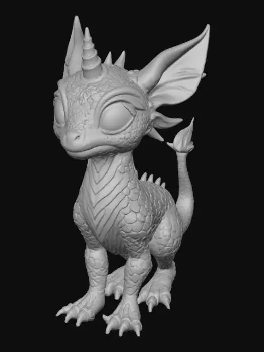 3D model for High Detailed, Fantasy, Boop creature, standing on a landscape base.