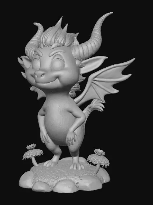 3D model for High Detailed, Fantasy, Boop creature, standing on a landscape base.