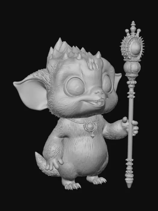 3D model for High detail, legendary, anime, cute, adorable, artifact style Monster.