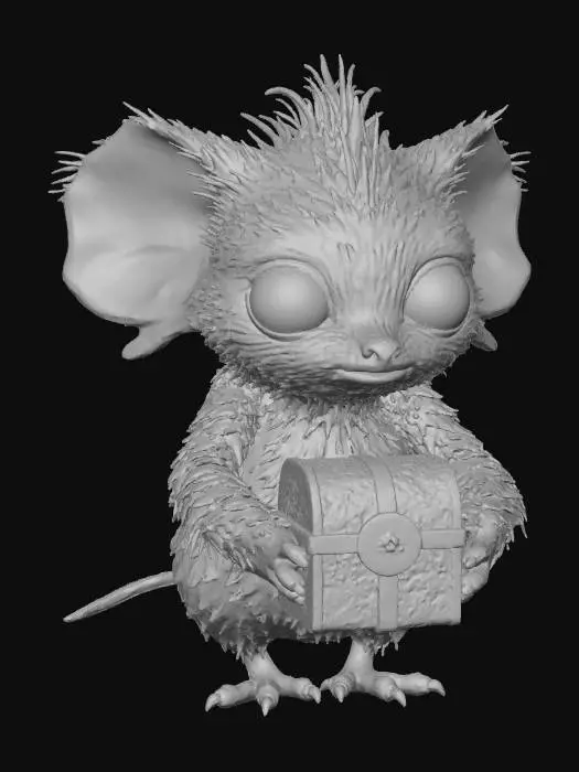 3D model for High detail, legendary, anime, cute, adorable, artifact style Monster.