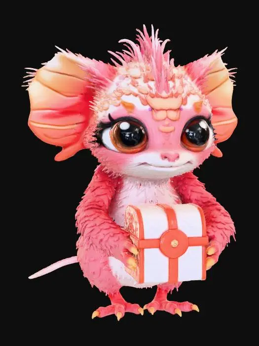 3D model for High detail, legendary, anime, cute, adorable, artifact style Monster.