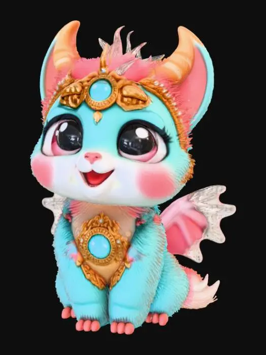 3D model for High detail, legendary, anime, cute, adorable, artifact style Monster.