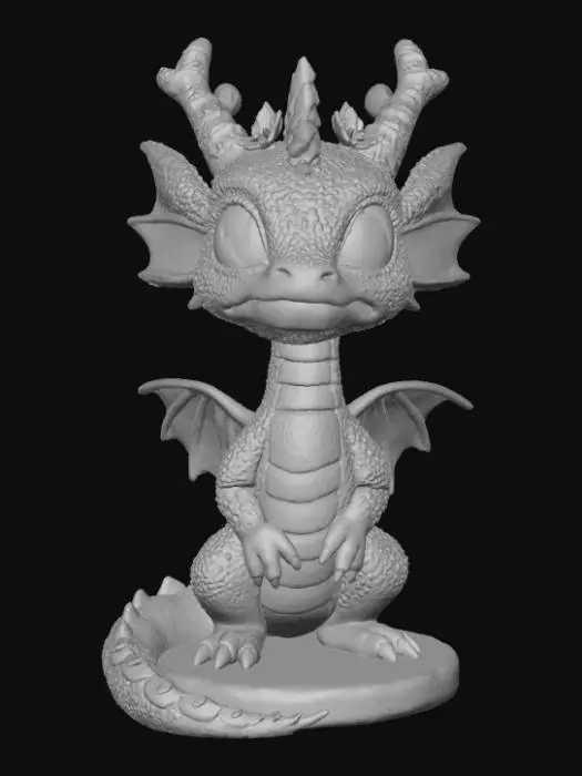 3D model for High detail, baby dragonling, with christmas design, on a fir wood polished base, #Christmas2025#